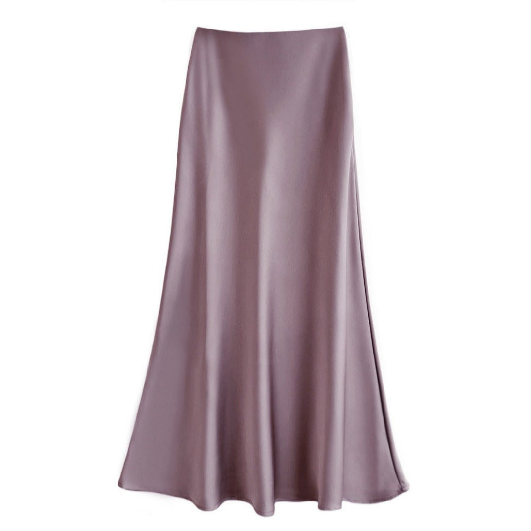 Grace | Elegant satin midi skirt for women - Image 9