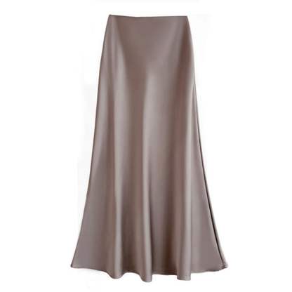 Grace | Elegant satin midi skirt for women - Image 1