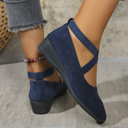 Melinda | Stylish Comfortable Wedge Shoes with Elastic Band - Image 2