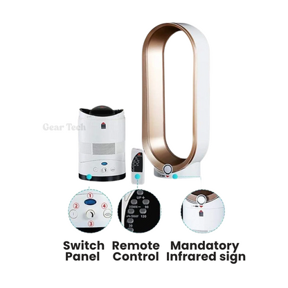 16 Inch Bladeless Fan with Remote – Safe & Sleek Design