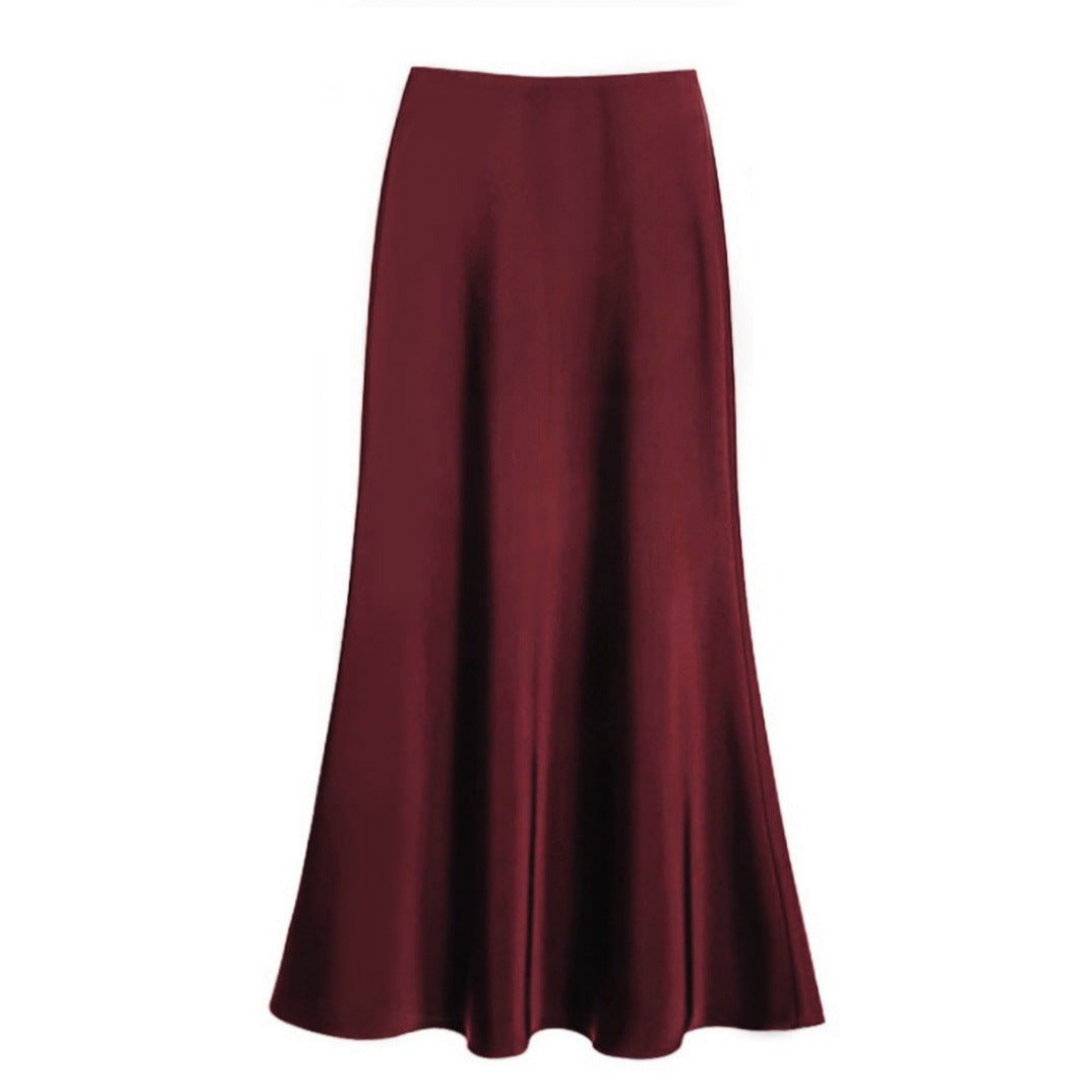 Grace | Elegant satin midi skirt for women - Image 2