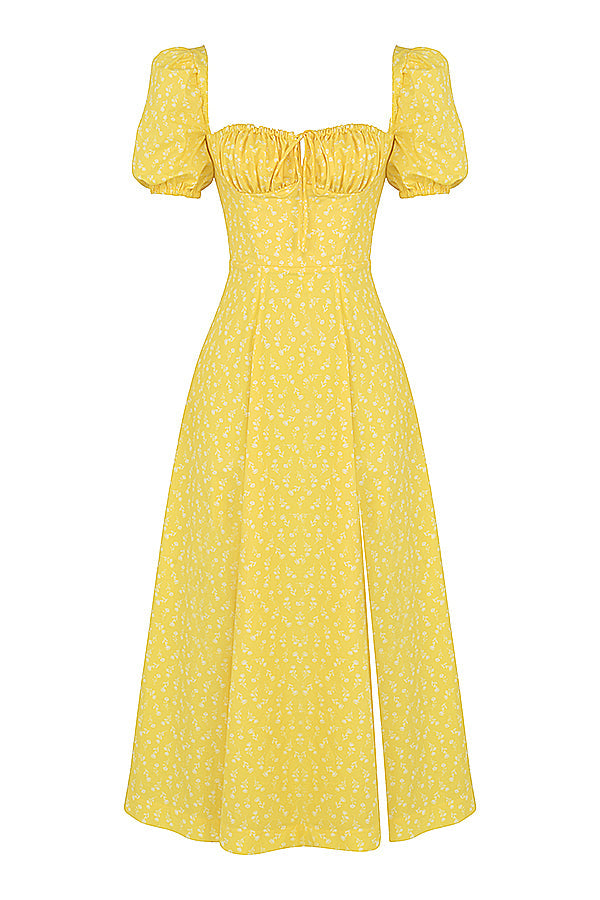 Kiara | Feminine Puff Sleeve Midi Dress - Image 14