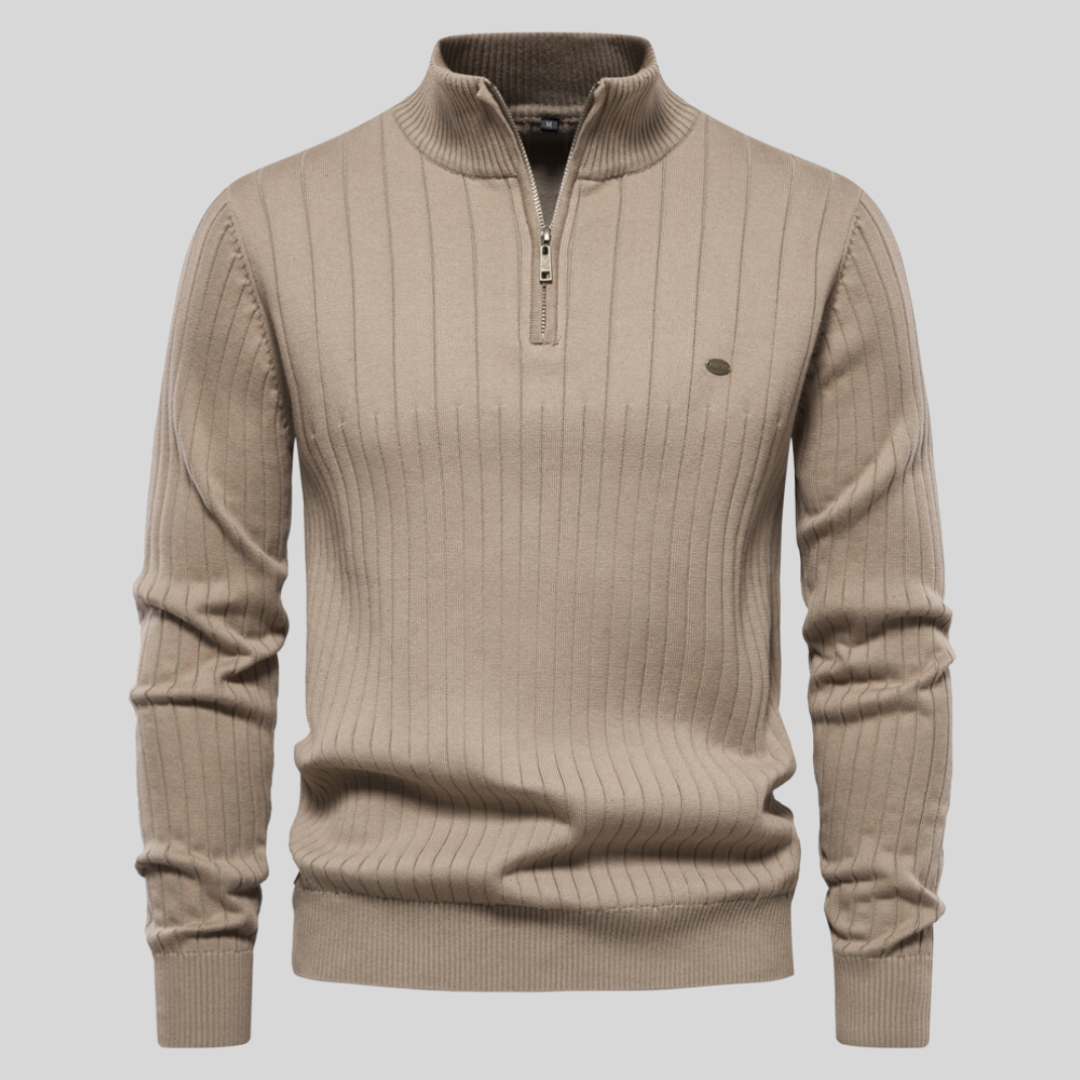 Louie | Men's Quarter Zip Long Sleeve Sweater - Image 9