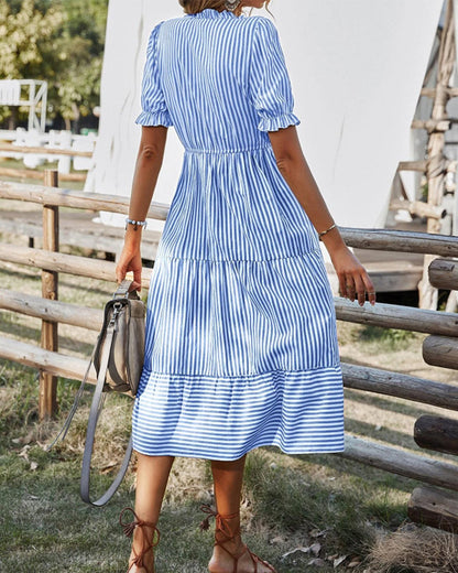 Mariah | Casual Midi A-Line Dress with V-Neck - Image 1