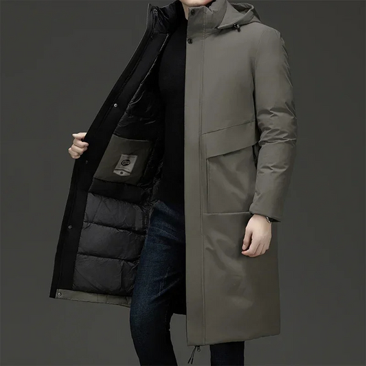 Jim | Men's Hooded Long Coat - Image 1