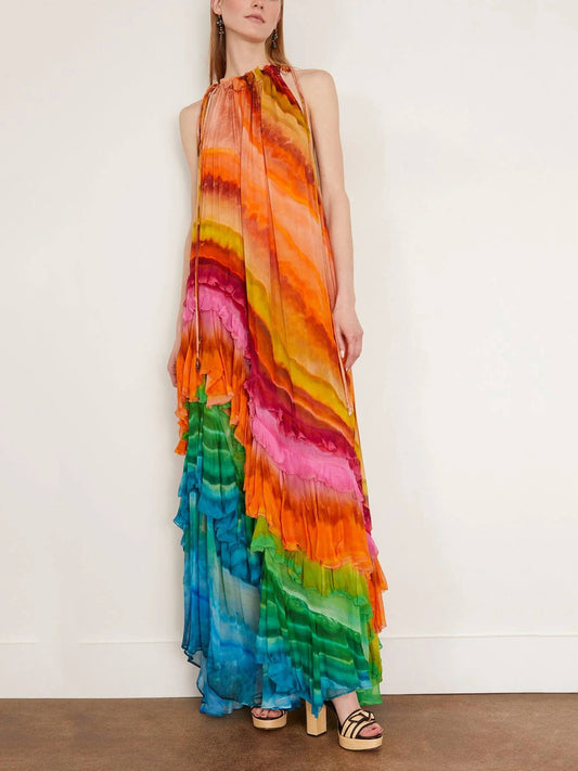Michelle | Vibrant Ruffle Maxi Dress - Image 1