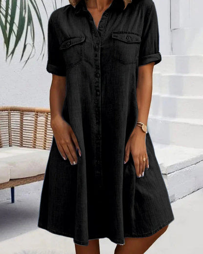 Joanna | Stylish Short Sleeve Button-Up Dress - Image 2