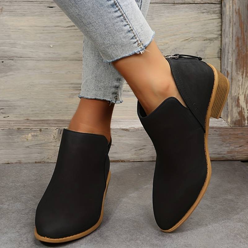 Riley | Women's Wedge Heel Pointed Toe Ankle Boots - Image 7