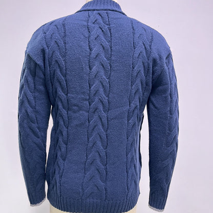 Marco | Men's Zip-Up Cable Knit Sweater - Image 4