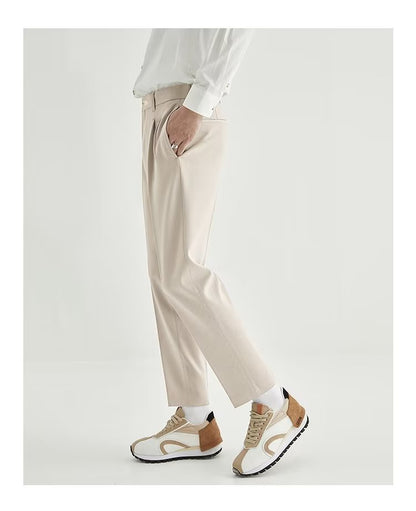 Stan | Men's High-Waisted Pleated Cropped Pants - Image 7