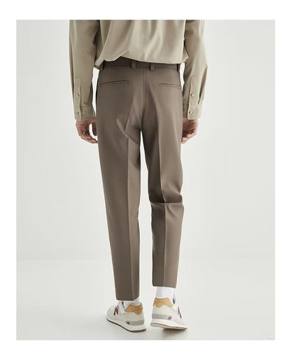 Stan | Men's High-Waisted Pleated Cropped Pants - Image 4