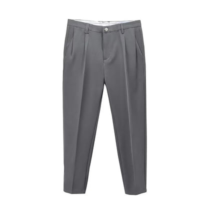 Stan | Men's High-Waisted Pleated Cropped Pants - Image 9