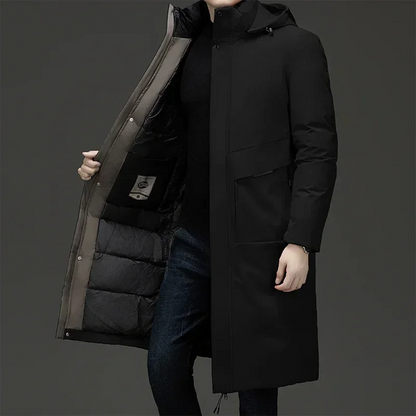 Jim | Men's Hooded Long Coat - Image 2