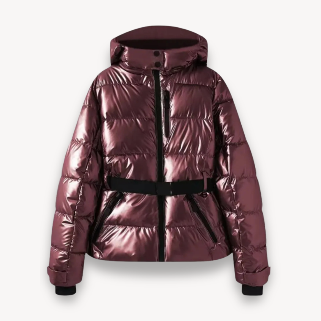 Riley | Women's Hooded Belted Puffer Jacket - Image 16