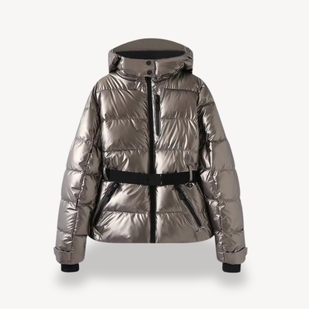 Riley | Women's Hooded Belted Puffer Jacket - Image 13