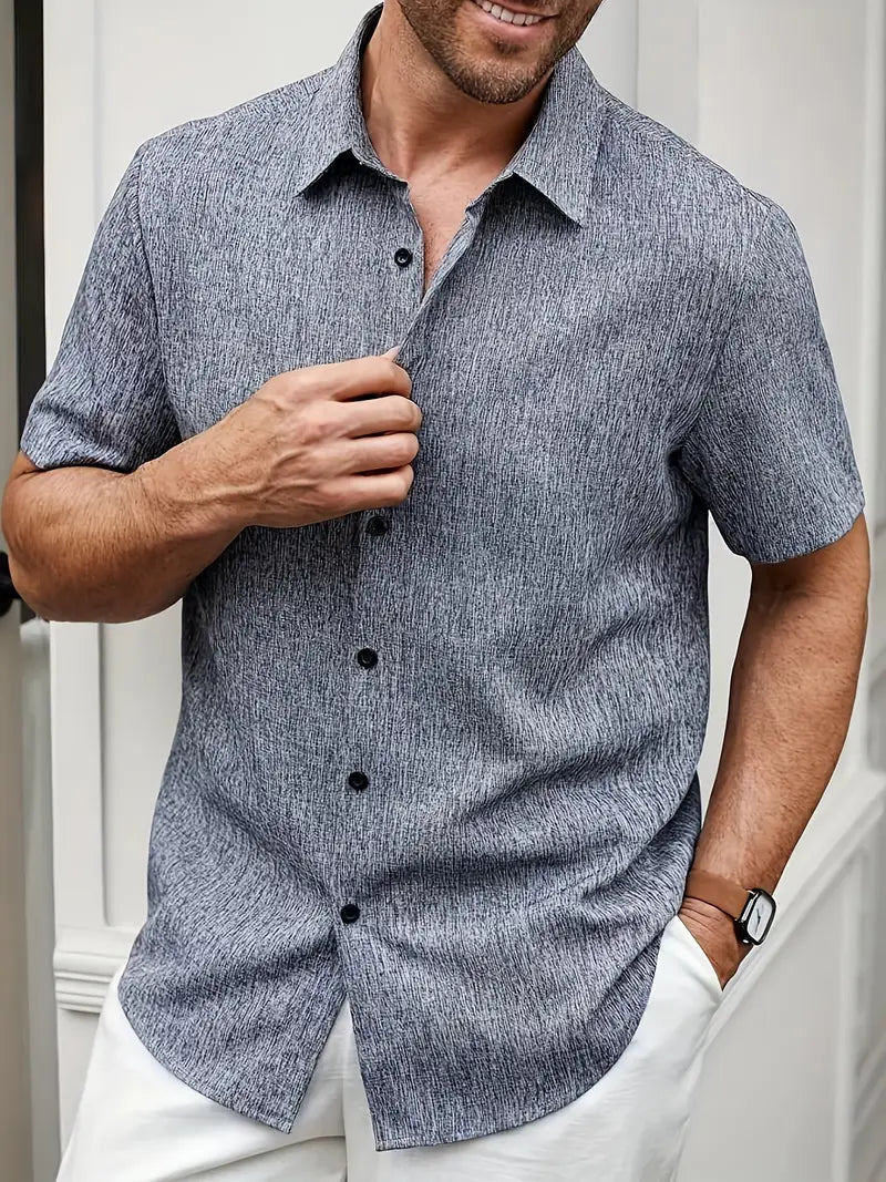 Trey | Classic Michael Linen Short Sleeve Shirt for Men - Image 3