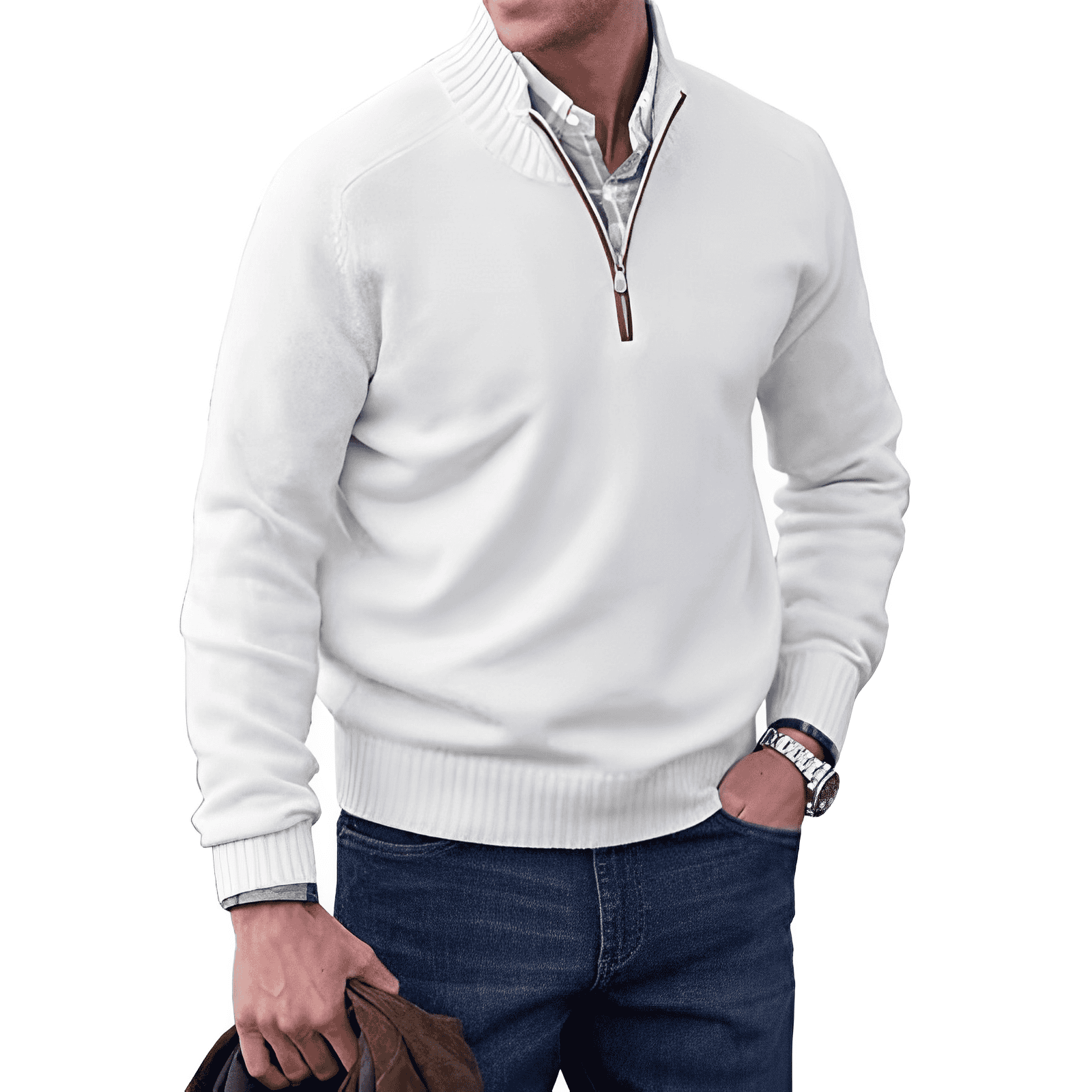 Russell | Men's Quarter-Zip Mock Neck Sweater - Image 4