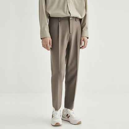 Stan | Men's High-Waisted Pleated Cropped Pants - Image 5
