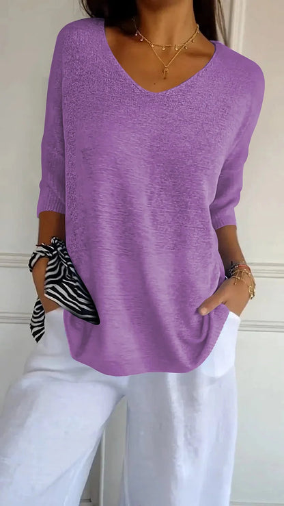 Kiara | Women's Oversized V-Neck Sweater Top - Image 5