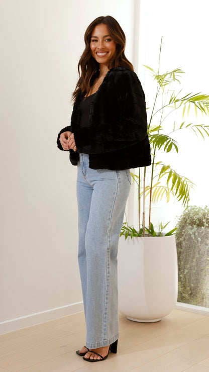 Nancy | Women's Cropped Faux Fur Jacket - Image 8