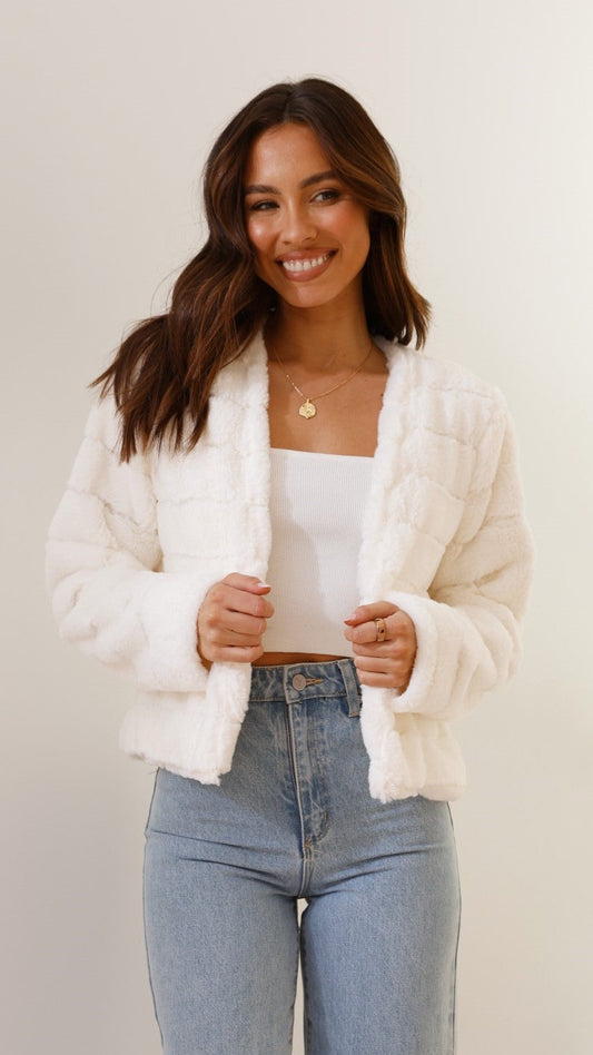 Nancy | Women's Cropped Faux Fur Jacket - Image 1