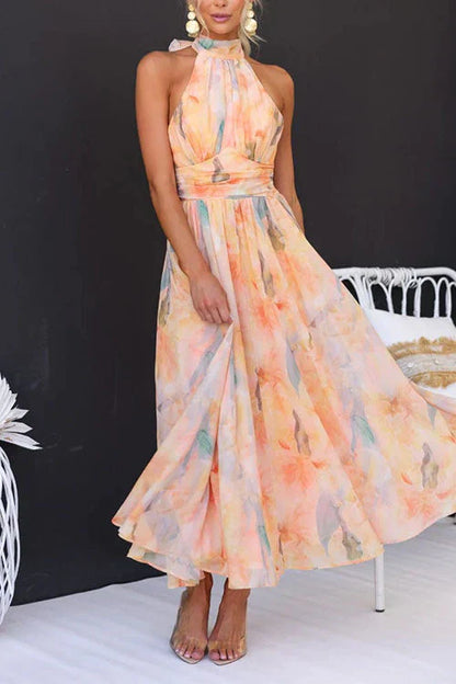 Sandra | Elegant Watercolour Maxi Dress for Summer - Image 3