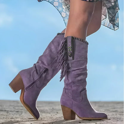 Maria | Women's Knee High Heeled Cowboy Boots - Image 2