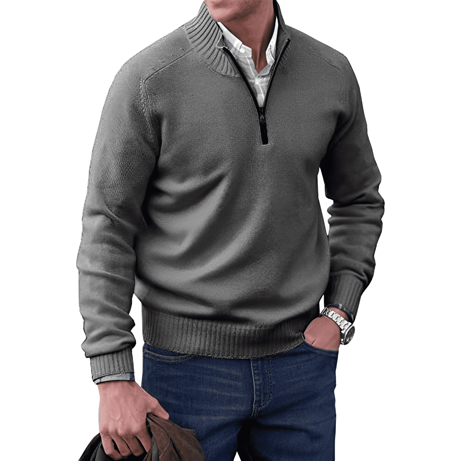 Russell | Men's Quarter-Zip Mock Neck Sweater - Image 7
