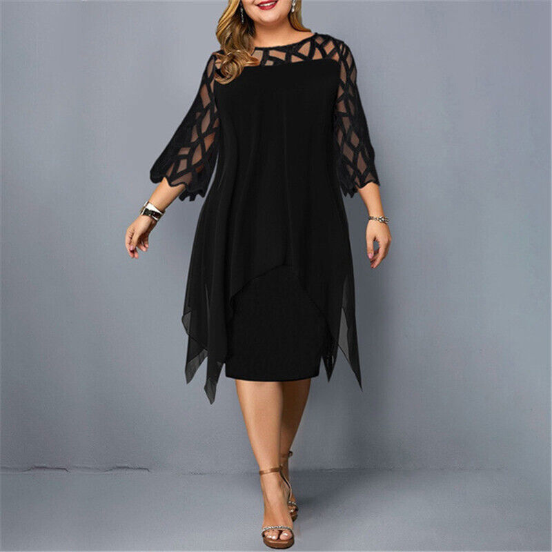 Image of Stephanie | Women's 3/4 Sleeve A-Line Midi Dress