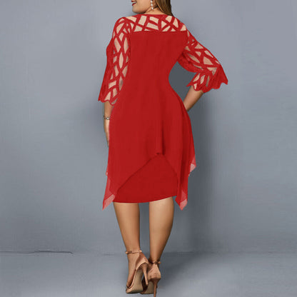 Image of Stephanie | Women's 3/4 Sleeve A-Line Midi Dress