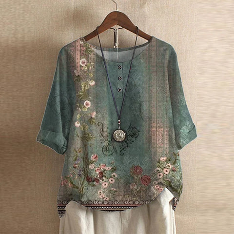 Image of Katherine | Women's Floral 3/4 Sleeve Blouse