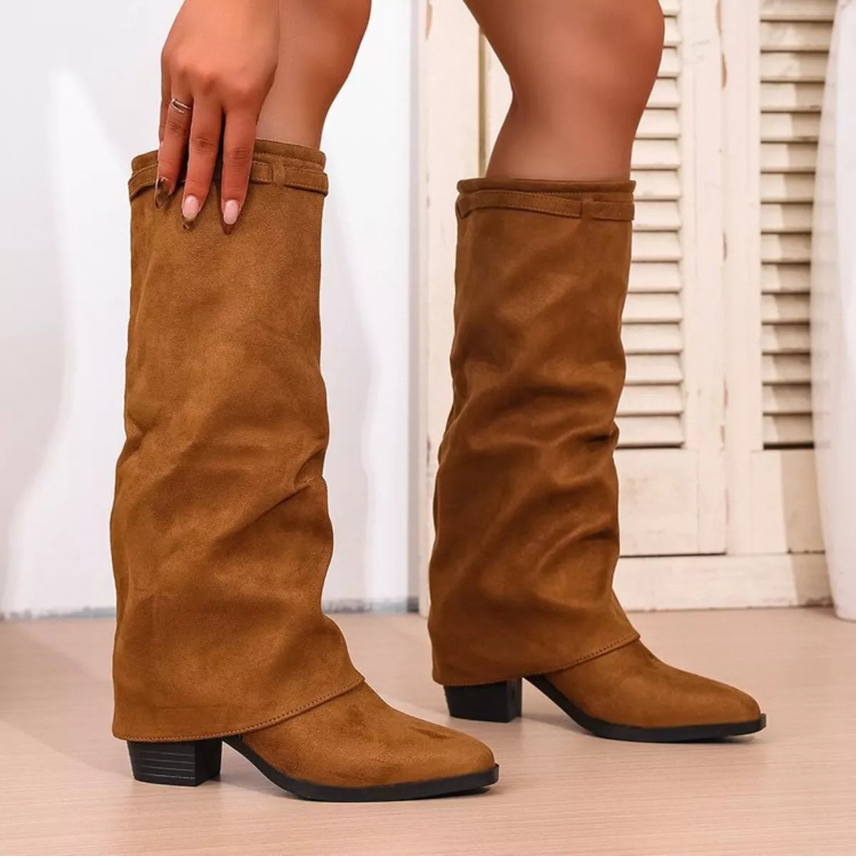 Shannon | Women's Knee High Slouch Pointed Toe Boots - Image 7