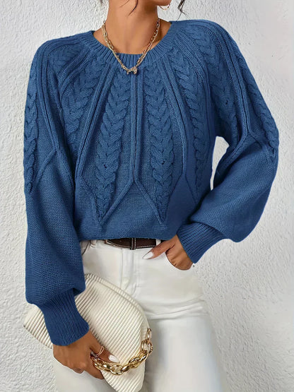 Jillian | Women's Cable Knit Raglan Sleeve Sweater - Image 4