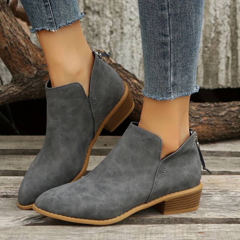 Riley | Women's Wedge Heel Pointed Toe Ankle Boots - Image 3