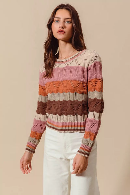 Jamie | Women's Striped Long Sleeve Sweater - Image 10