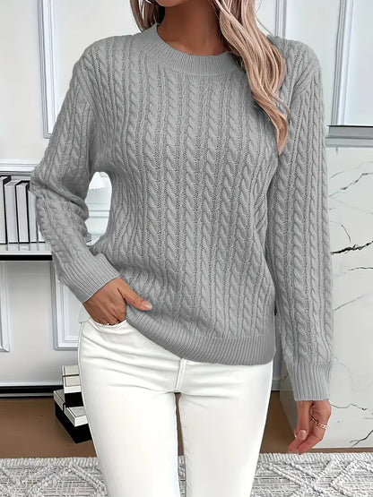 Esther | Women's Long Sleeve Cable Knit Sweater - Image 3