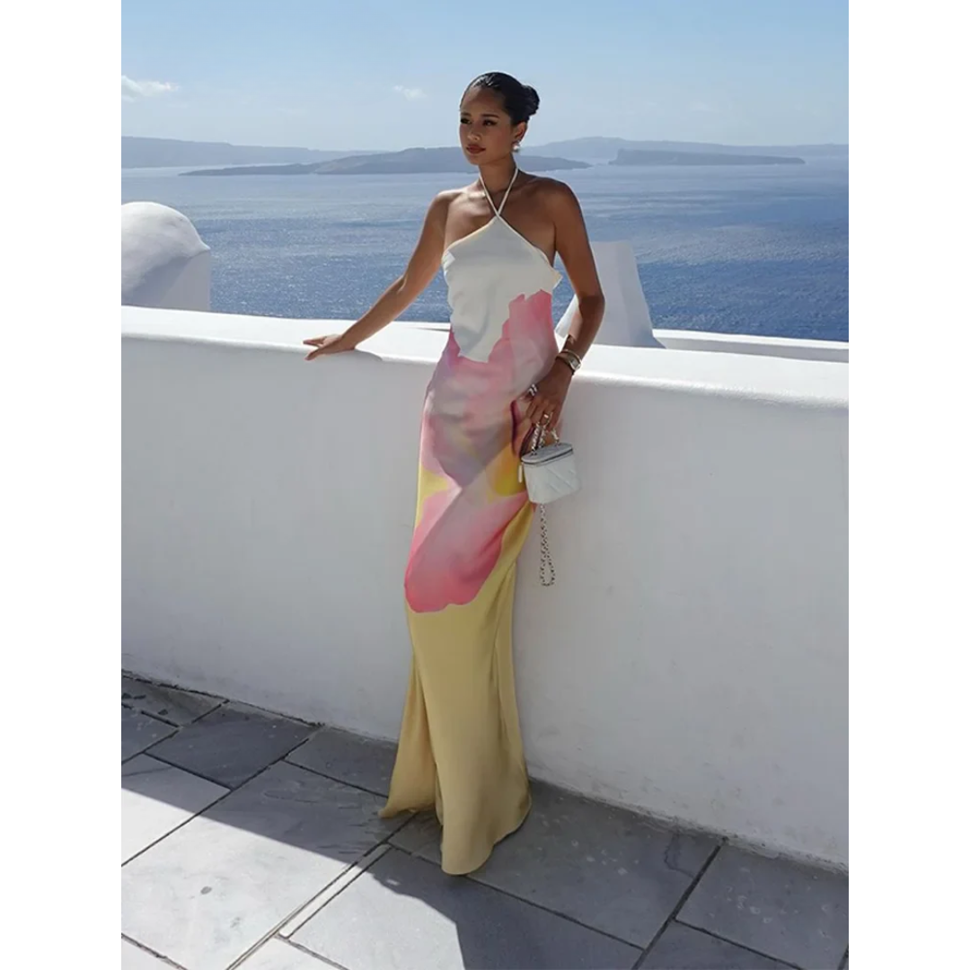 Hannah | Elegant Floral One-Shoulder Maxi Dress - Image 7