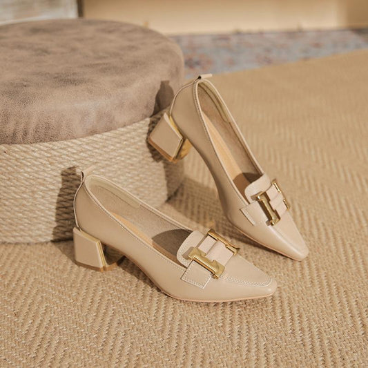 Destiny | Stylish Loafers with Block Heel – Elegant Pointed-Toe Shoes for Office & Everyday Wear - Image 1