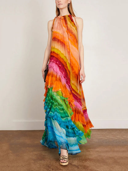 Michelle | Vibrant Ruffle Maxi Dress - Image 4