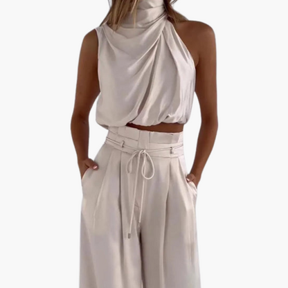 Ava | Elegant Halter Top and Palazzo Pants Set - Image 4