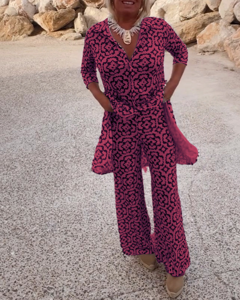 Michelle | Elegant Printed Two-Piece Set for Everyday Style - Image 11