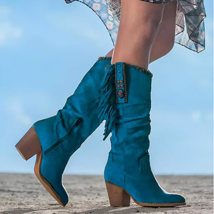 Maria | Women's Knee High Heeled Cowboy Boots - Image 3