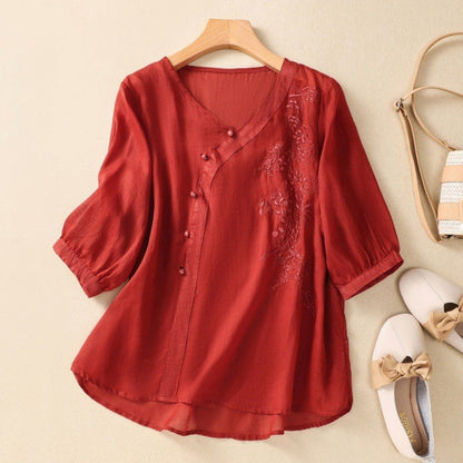 Sue | Elegant Asymmetrical Button Tunic - Image 1