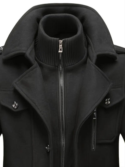Hugh | Men's Double Breasted Pea Coat - Image 3