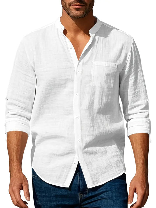 Grayson | Lightweight Stylish Linen Long Sleeve Shirt for Men - Image 1