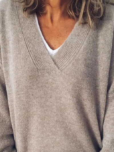 Jeanette | Women's Oversized V-Neck Sweater - Image 2