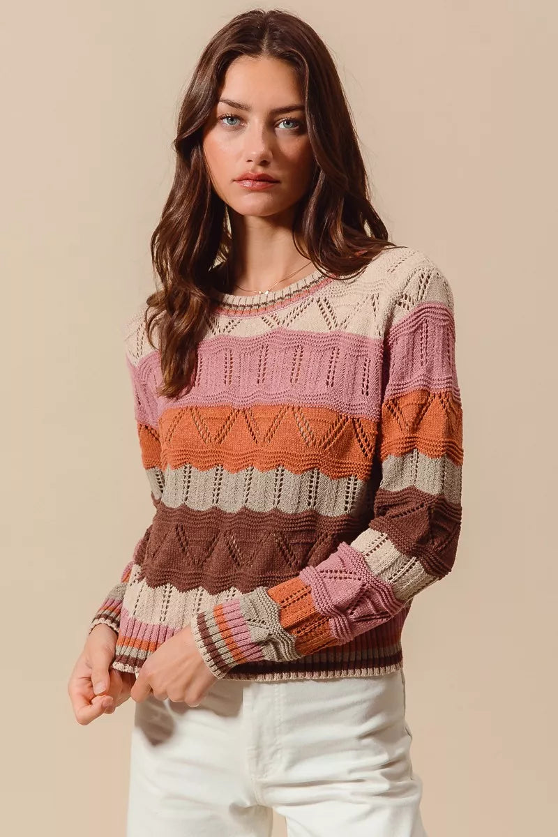 Jamie | Women's Striped Long Sleeve Sweater - Image 9