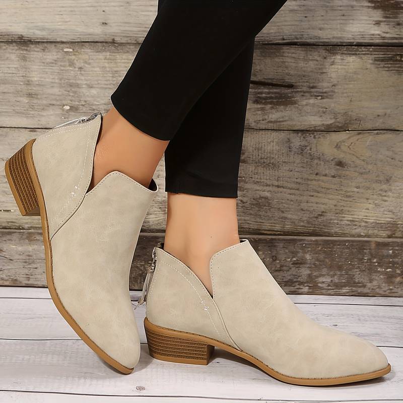 Riley | Women's Wedge Heel Pointed Toe Ankle Boots - Image 2
