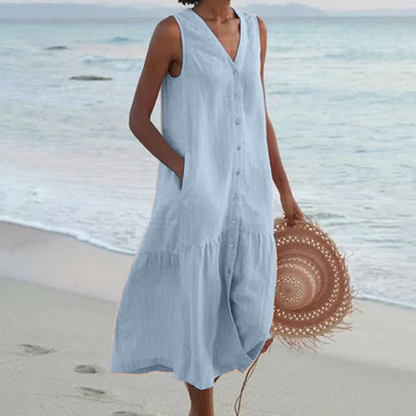 Sheila | Elegant Button-Down Summer Dress for Comfort and Style - Image 2