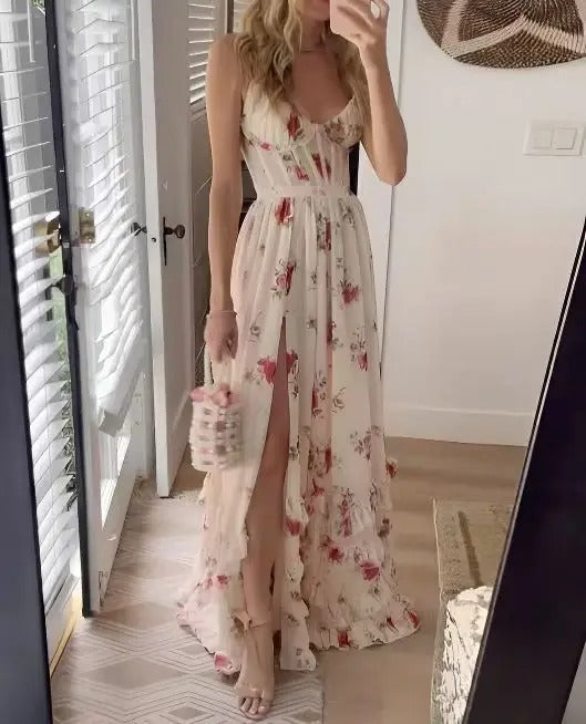 Zara | Elegant Floral Slit Maxi Dress for Special Occasions - Image 2